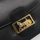 CELINE Shoulder Bag Leather Black Gold Auth mr2534-18