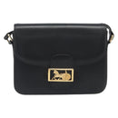 CELINE Shoulder Bag Leather Black Gold Auth mr2534-13