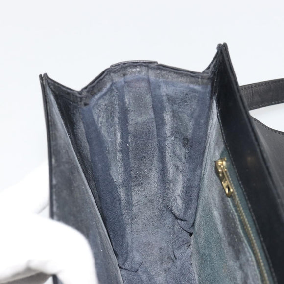 CELINE Shoulder Bag Leather Black Gold Auth mr2534