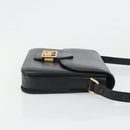 CELINE Shoulder Bag Leather Black Gold Auth mr2534-3
