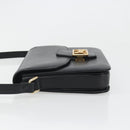 CELINE Shoulder Bag Leather Black Gold Auth mr2534-4