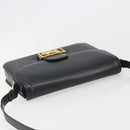 CELINE Shoulder Bag Leather Black Gold Auth mr2534-6