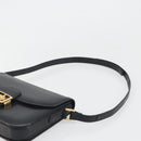 CELINE Shoulder Bag Leather Black Gold Auth mr2534-8