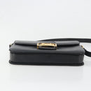 CELINE Shoulder Bag Leather Black Gold Auth mr2534-5