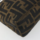 FENDI Zucca Canvas Hand Bag Black Brown Auth mr2535-15
