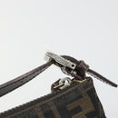 FENDI Zucca Canvas Hand Bag Black Brown Auth mr2535-17