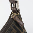 FENDI Zucca Canvas Hand Bag Black Brown Auth mr2535-10