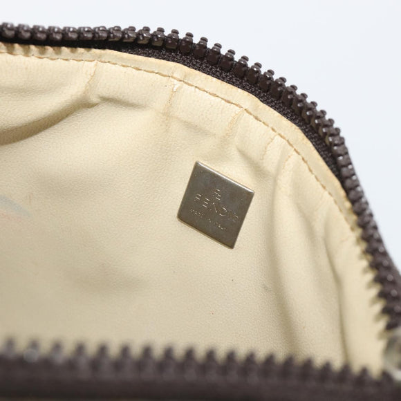FENDI Zucca Canvas Hand Bag Black Brown Auth mr2535