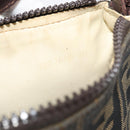 FENDI Zucca Canvas Hand Bag Black Brown Auth mr2535-12