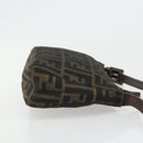 FENDI Zucca Canvas Hand Bag Black Brown Auth mr2535-3