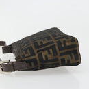 FENDI Zucca Canvas Hand Bag Black Brown Auth mr2535-4