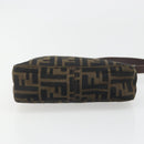 FENDI Zucca Canvas Hand Bag Black Brown Auth mr2535-5