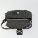 FENDI Mamma Baguette Shoulder Bag Knitted Fabrics Gray Silver Auth mr2538A-21