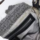 FENDI Mamma Baguette Shoulder Bag Knitted Fabrics Gray Silver Auth mr2538A-10