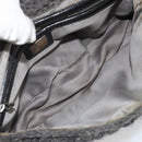 FENDI Mamma Baguette Shoulder Bag Knitted Fabrics Gray Silver Auth mr2538A-11