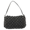 FENDI Mamma Baguette Shoulder Bag Knitted Fabrics Gray Silver Auth mr2538A-2