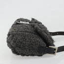 FENDI Mamma Baguette Shoulder Bag Knitted Fabrics Gray Silver Auth mr2538A-3