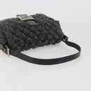 FENDI Mamma Baguette Shoulder Bag Knitted Fabrics Gray Silver Auth mr2538A-7