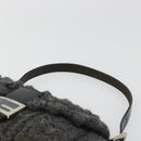FENDI Mamma Baguette Shoulder Bag Knitted Fabrics Gray Silver Auth mr2538A-14
