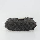 FENDI Mamma Baguette Shoulder Bag Knitted Fabrics Gray Silver Auth mr2538A-5