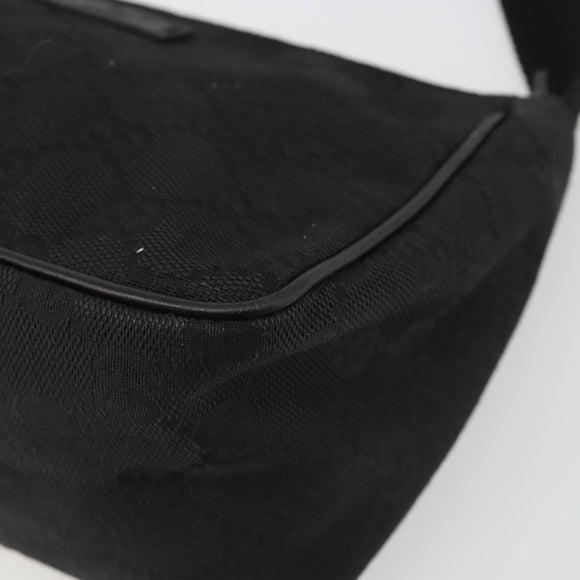 GUCCI GG Canvas Hand Bag Black Gold 106644 Auth mr2539A
