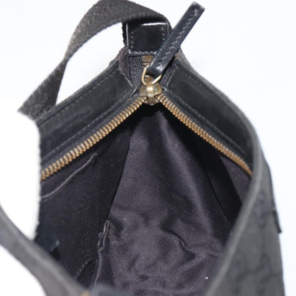 GUCCI GG Canvas Hand Bag Black Gold 106644 Auth mr2539A