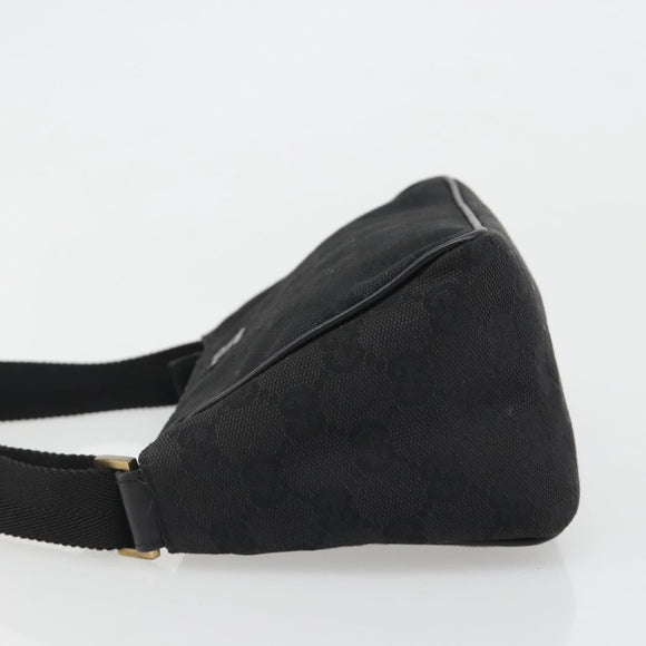 GUCCI GG Canvas Hand Bag Black Gold 106644 Auth mr2539A