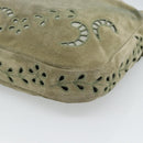 CHANEL Shoulder Bag Suede Leather Khaki Silver CC Auth mr2540A-13