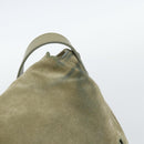 CHANEL Shoulder Bag Suede Leather Khaki Silver CC Auth mr2540A-16