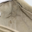 CHANEL Shoulder Bag Suede Leather Khaki Silver CC Auth mr2540A-20
