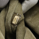 CHANEL Shoulder Bag Suede Leather Khaki Silver CC Auth mr2540A-23