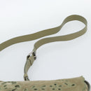 CHANEL Shoulder Bag Suede Leather Khaki Silver CC Auth mr2540A-8
