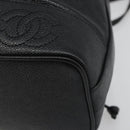 CHANEL Shoulder Bag Caviar Skin Black Gold CC Auth mr2541A-15