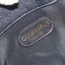 CHANEL Shoulder Bag Caviar Skin Black Gold CC Auth mr2541A-10