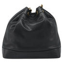CHANEL Shoulder Bag Caviar Skin Black Gold CC Auth mr2541A-2