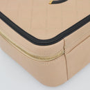 CHANEL CC Filigree Vanity Hand Bag Caviar Skin 2way Beige Gold CC Auth mr2542M-13