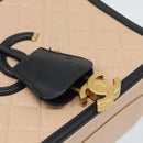 CHANEL CC Filigree Vanity Hand Bag Caviar Skin 2way Beige Gold CC Auth mr2542M-28