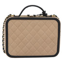 CHANEL CC Filigree Vanity Hand Bag Caviar Skin 2way Beige Gold CC Auth mr2542M-3