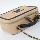CHANEL CC Filigree Vanity Hand Bag Caviar Skin 2way Beige Gold CC Auth mr2542M-6