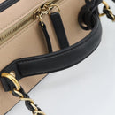 CHANEL CC Filigree Vanity Hand Bag Caviar Skin 2way Beige Gold CC Auth mr2542M-7