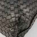 BOTTEGA VENETA INTRECCIATO Hand Bag Leather Silver Gold Auth mr2543A-10