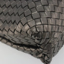 BOTTEGA VENETA INTRECCIATO Hand Bag Leather Silver Gold Auth mr2543A-11