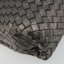 BOTTEGA VENETA INTRECCIATO Hand Bag Leather Silver Gold Auth mr2543A-13