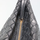 BOTTEGA VENETA INTRECCIATO Hand Bag Leather Silver Gold Auth mr2543A-15