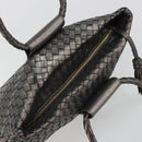 BOTTEGA VENETA INTRECCIATO Hand Bag Leather Silver Gold Auth mr2543A-6