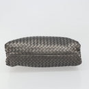 BOTTEGA VENETA INTRECCIATO Hand Bag Leather Silver Gold Auth mr2543A-9