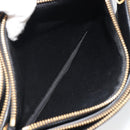 CELINE Trio Shoulder Bag Leather Black Gold Auth mr2544V-19