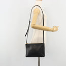 CELINE Trio Shoulder Bag Leather Black Gold Auth mr2544V-22