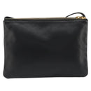 CELINE Trio Shoulder Bag Leather Black Gold Auth mr2544V-3