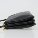 CELINE Trio Shoulder Bag Leather Black Gold Auth mr2544V-5